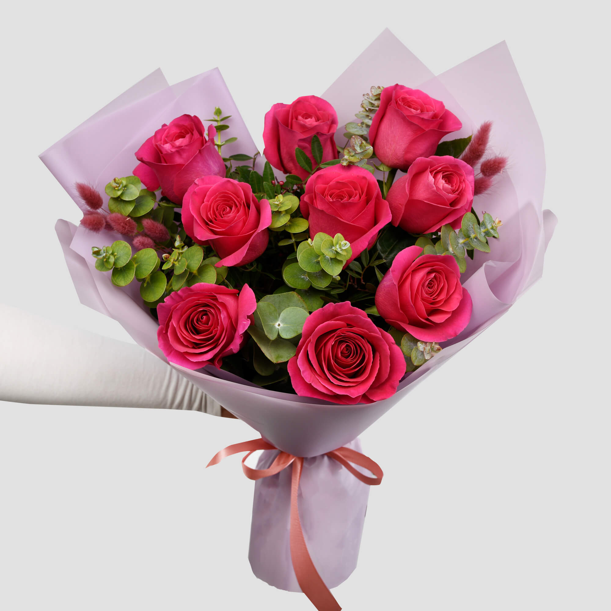 Livrare Flori Cluj Napoca, Buchet 9 trandafiri Pink, Californiaflowers.ro