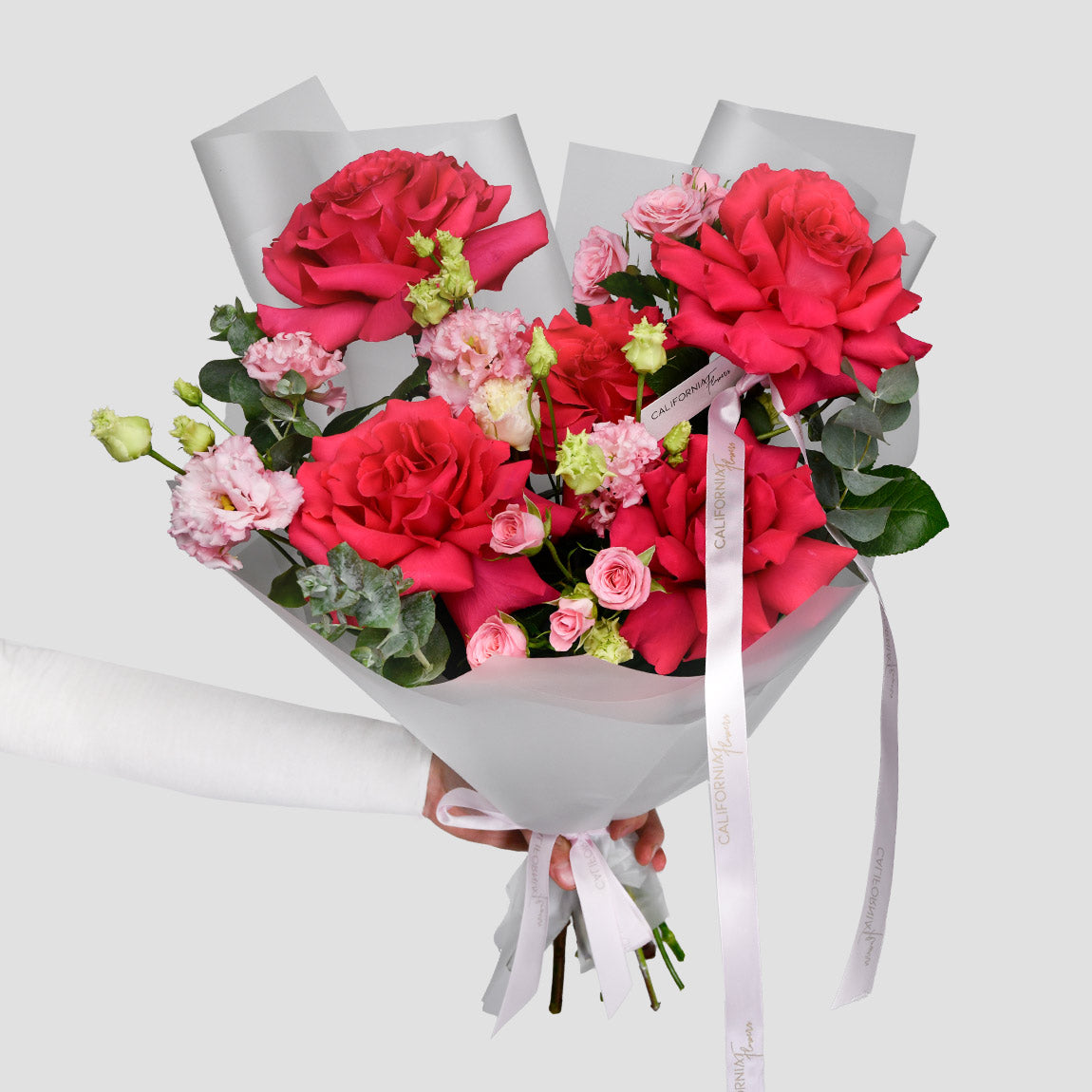 Flori pentru iubita – California Flowers, Buchet trandafiri speciali Pink si miniroze, Californiaflowers.ro