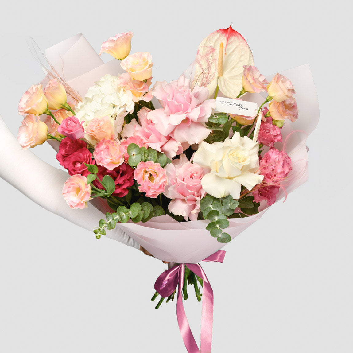 Livrare flori Brasov - California Flowers, Buchet trandafiri speciali, anthurium si lisianthus, Californiaflowers.ro