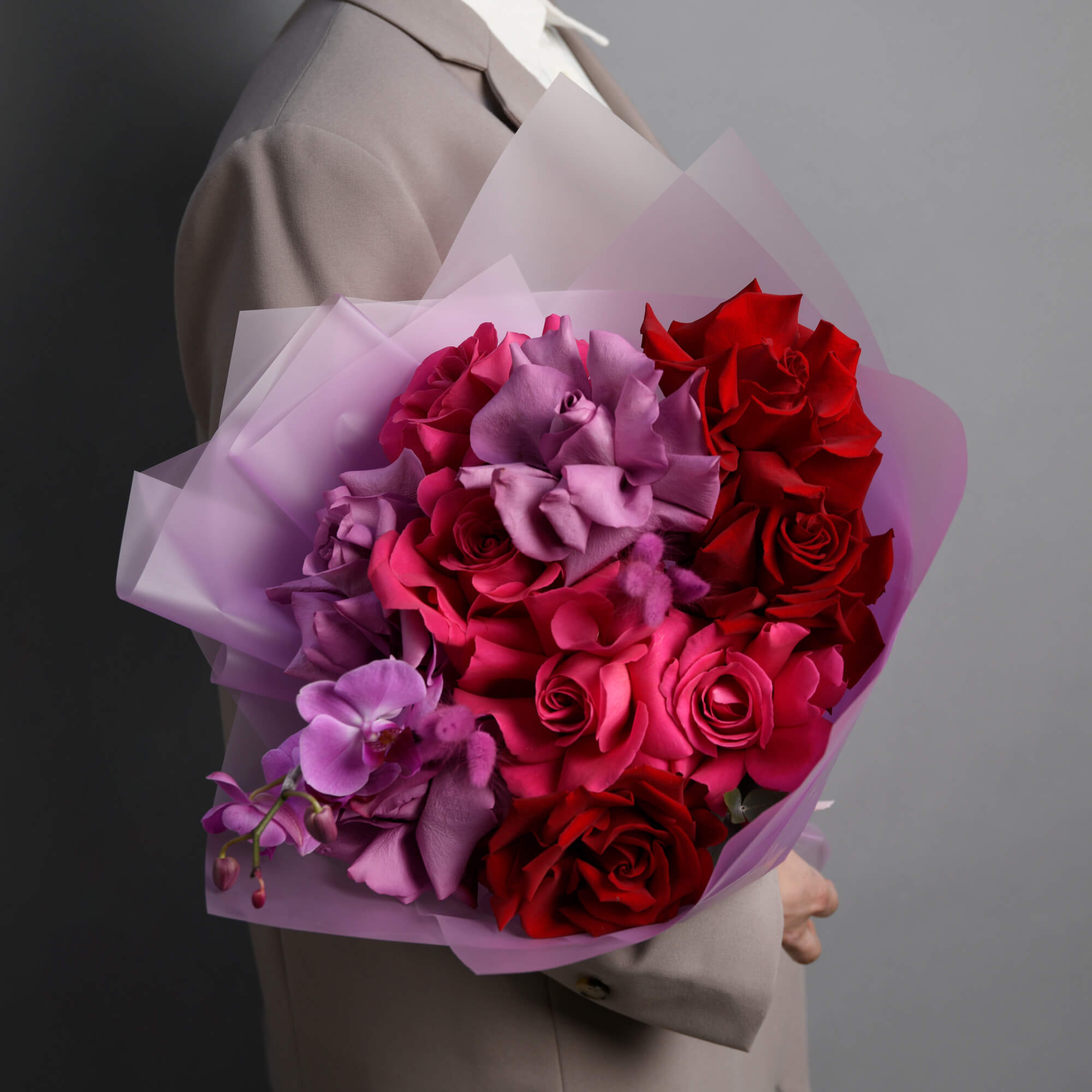 Buchete flori mixte, Buchet orhidee phalaenopsis si trandafiri, Californiaflowers.ro