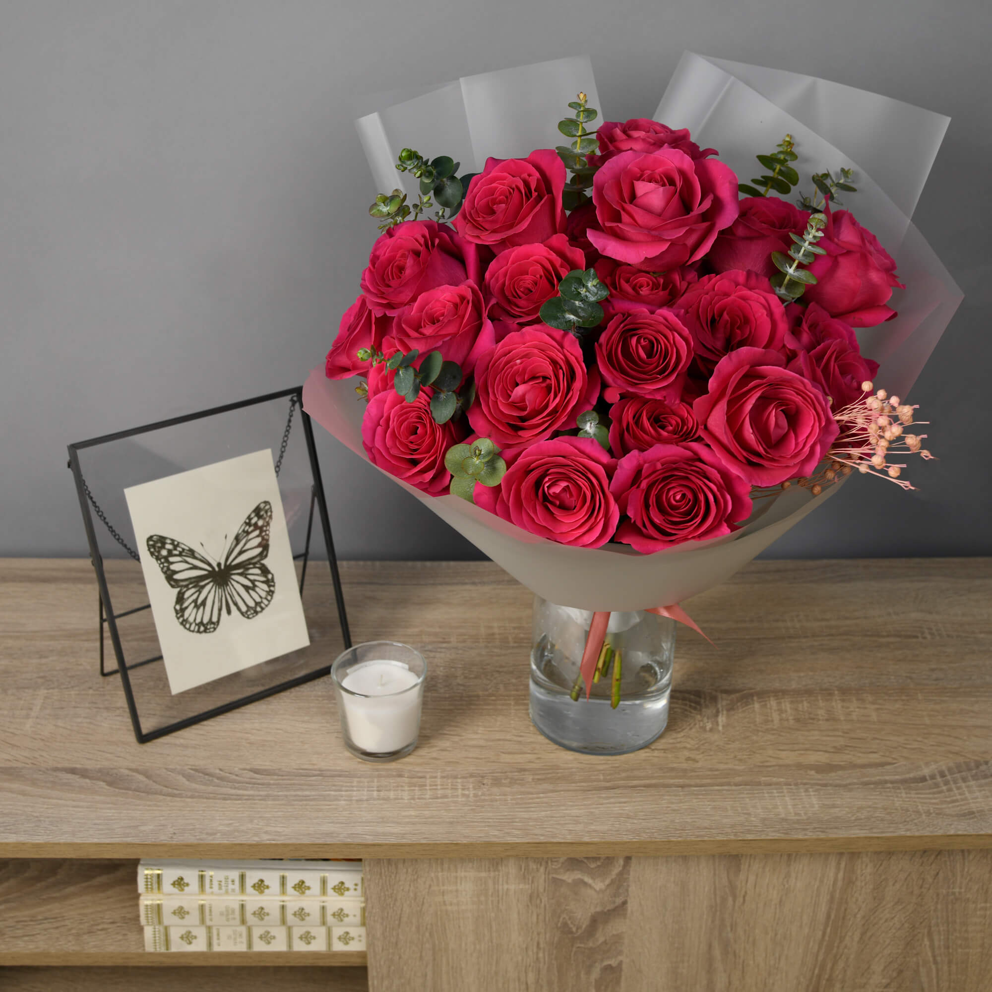 Buchet 25 trandafiri Pink, 3, Californiaflowers.ro