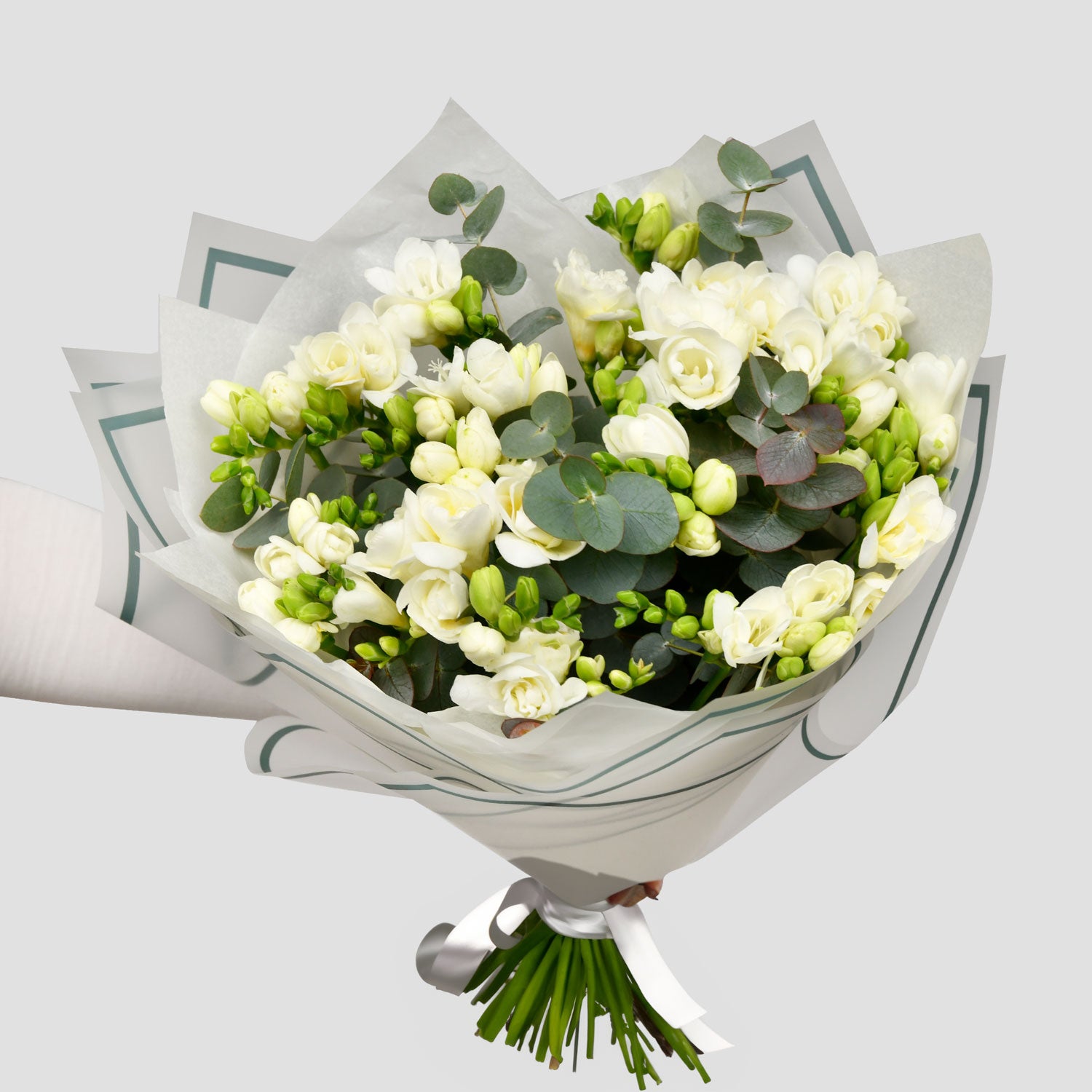 Flori de 1 Martie - California Flowers, Buchet 25 frezii albe, Californiaflowers.ro