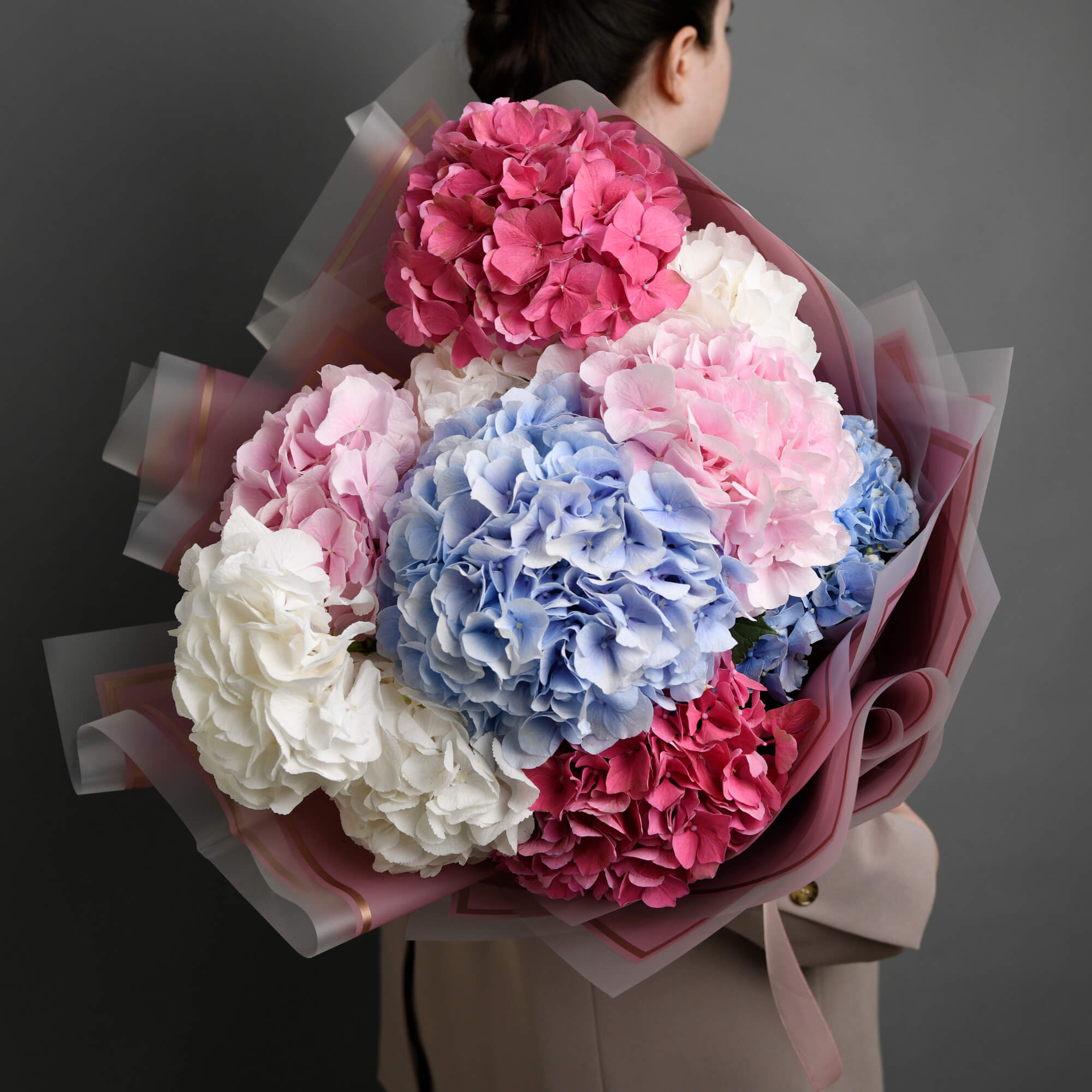 Buchete hortensii - California Flowers, Buchet hortensii multicolore, Californiaflowers.ro