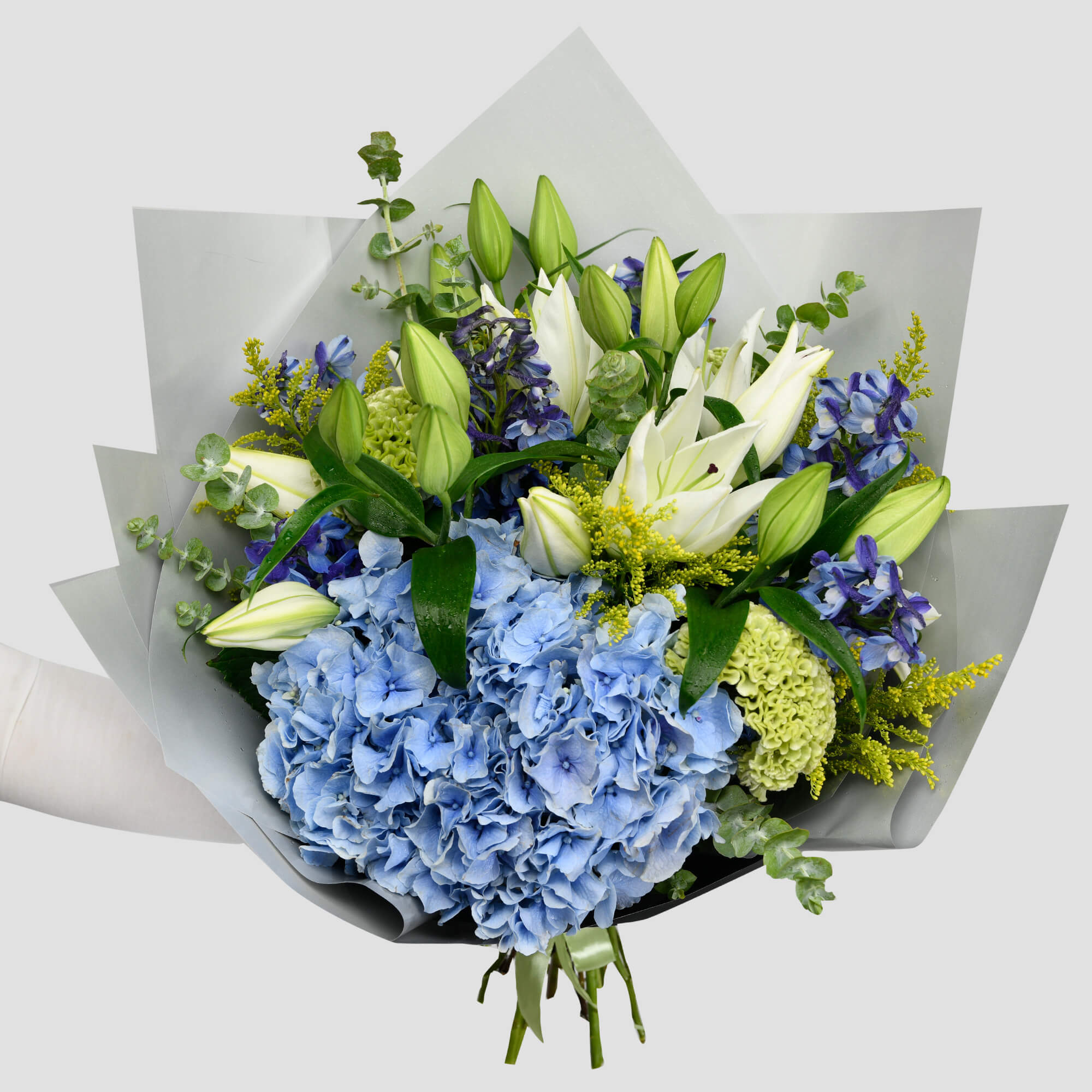 Flori pentru mama - California Flowers, Buchet hortensie si crini, Californiaflowers.ro