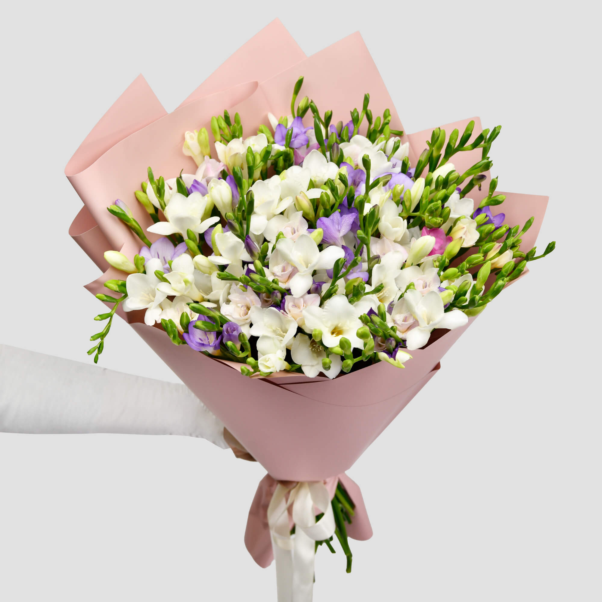 Buchete flori mixte, Buchet 55 frezii multicolore, Californiaflowers.ro