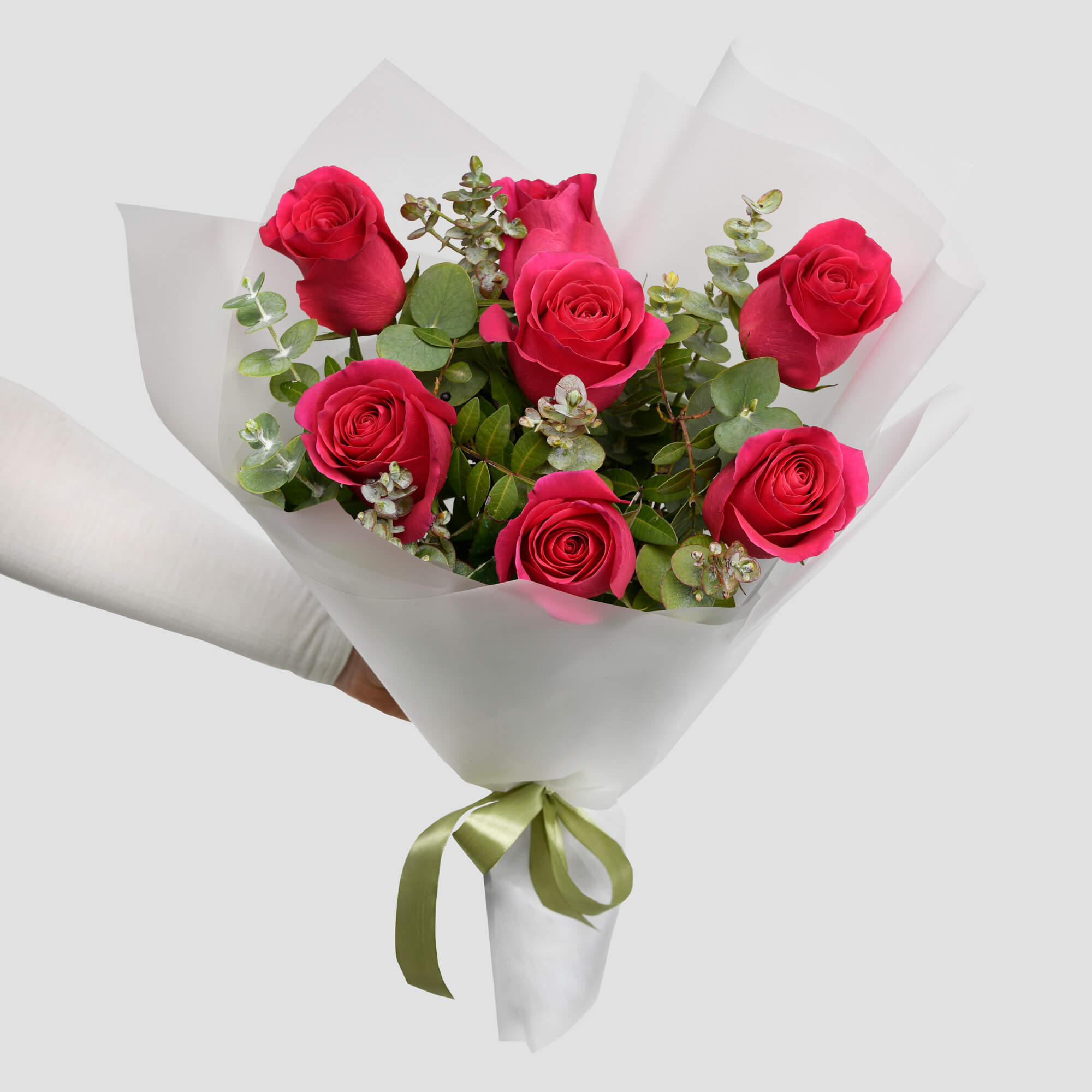 Livrare Flori Cluj Napoca, Buchet 7 trandafiri Pink, Californiaflowers.ro