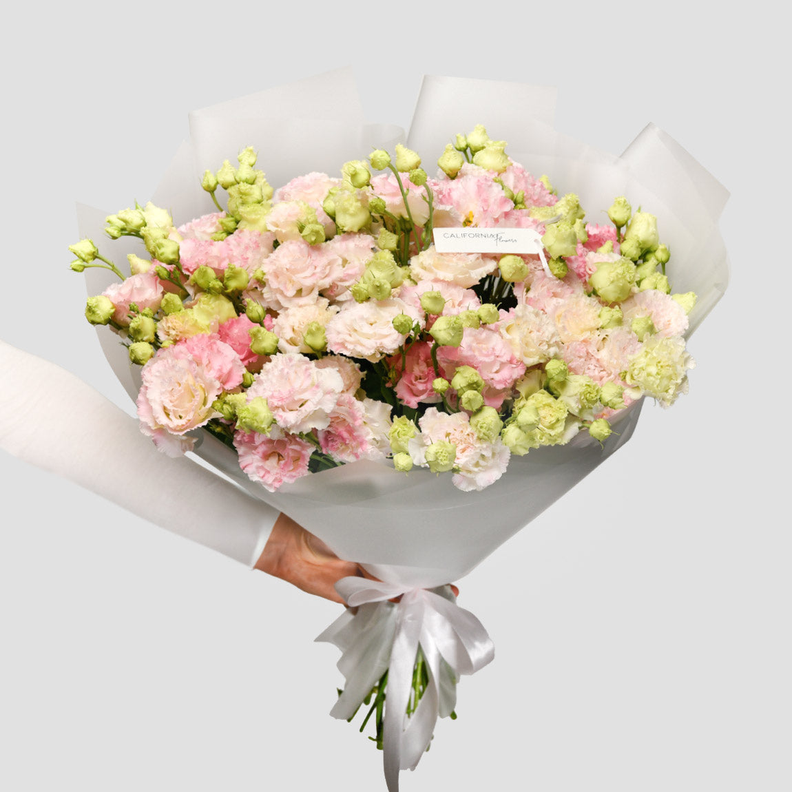 Florarie online - California Flowers ✅, Buchet cu lisianthus roz, Californiaflowers.ro