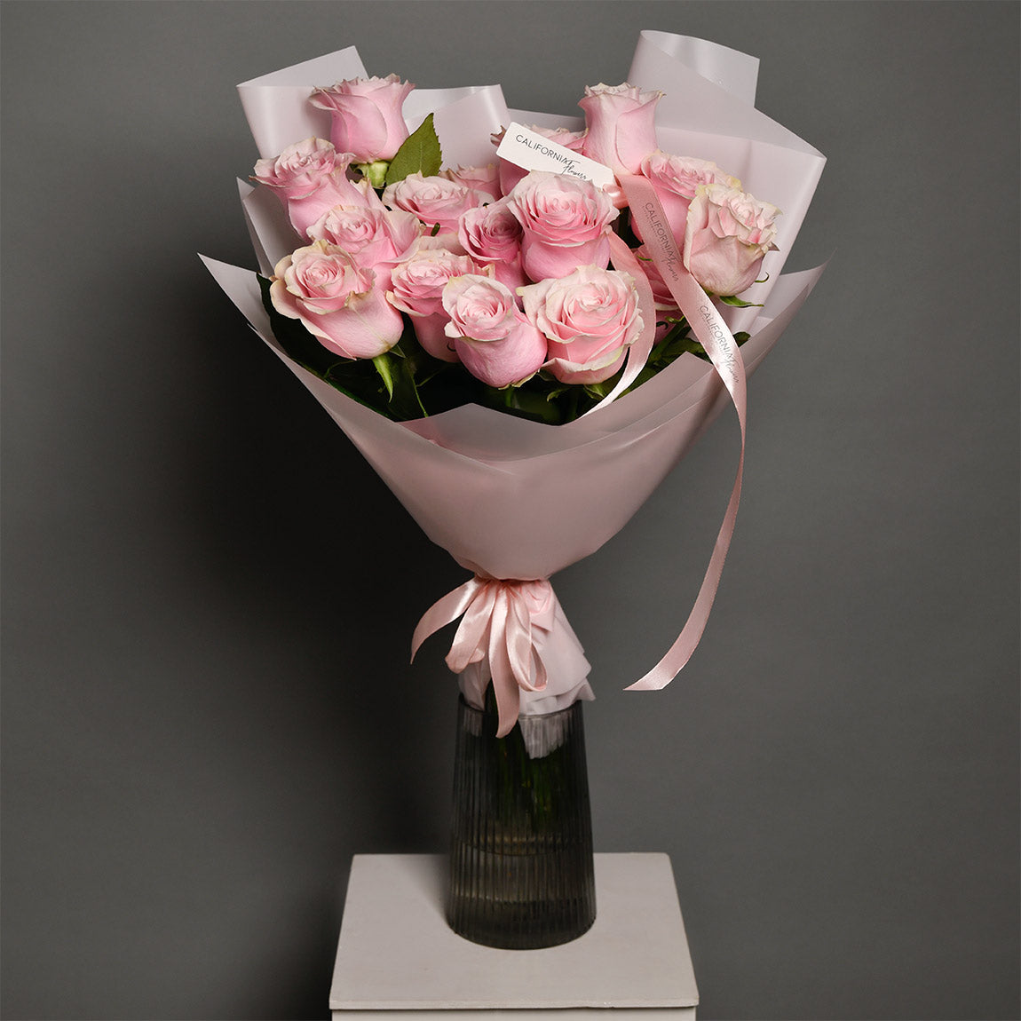 Buchet 19 trandafiri roz, 3, Californiaflowers.ro