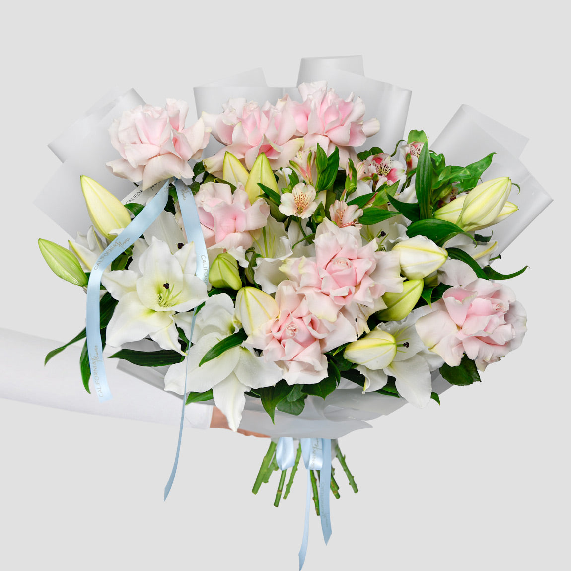 Buchete si aranjamente, Buchet crin, alstroemeria si trandafiri, Californiaflowers.ro