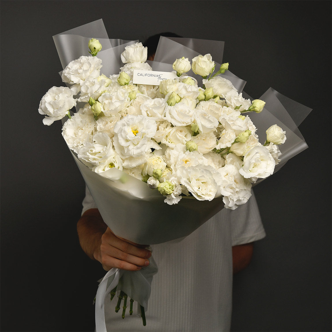 Buchet cu lisianthus alb, 3, Californiaflowers.ro