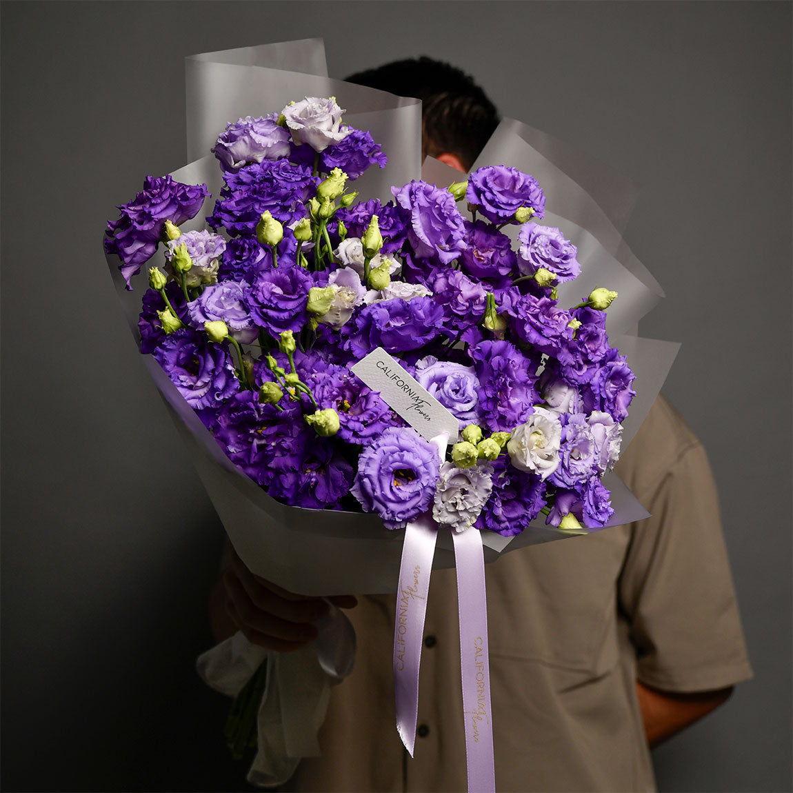 Buchet cu lisianthus mov, 3, Californiaflowers.ro