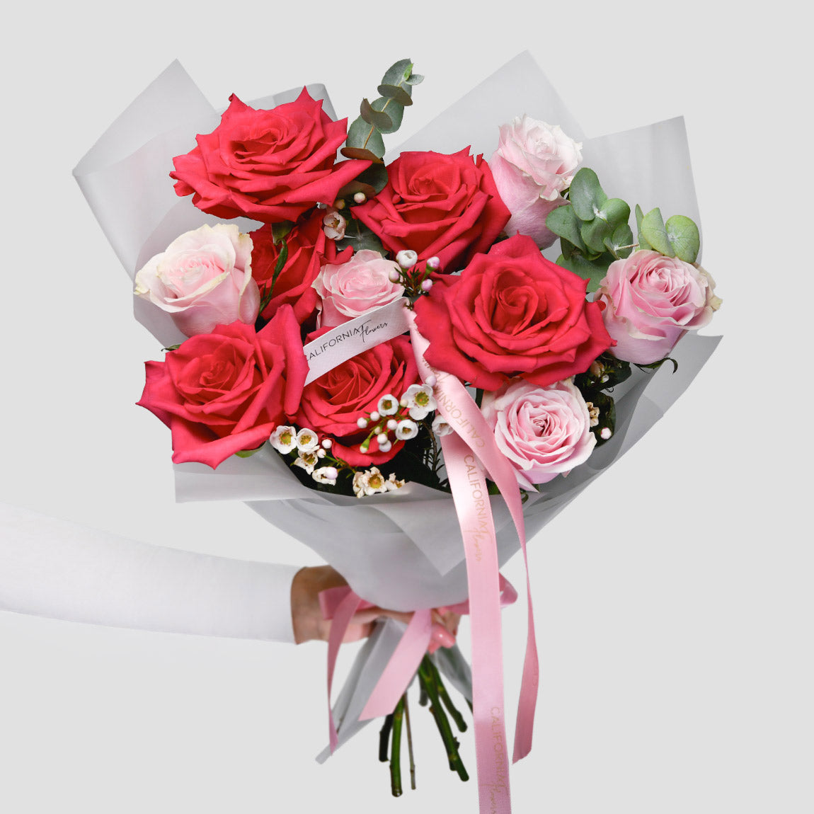 Buchet trandafiri Pink si roz, 9, Californiaflowers.ro