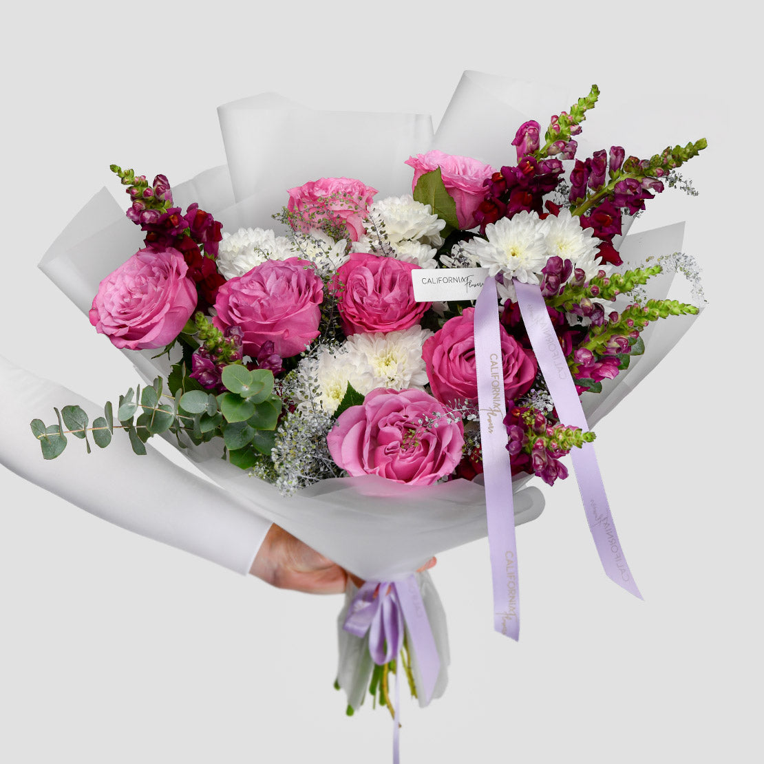 Buchete si aranjamente, Buchet trandafiri roz si crizanteme, Californiaflowers.ro
