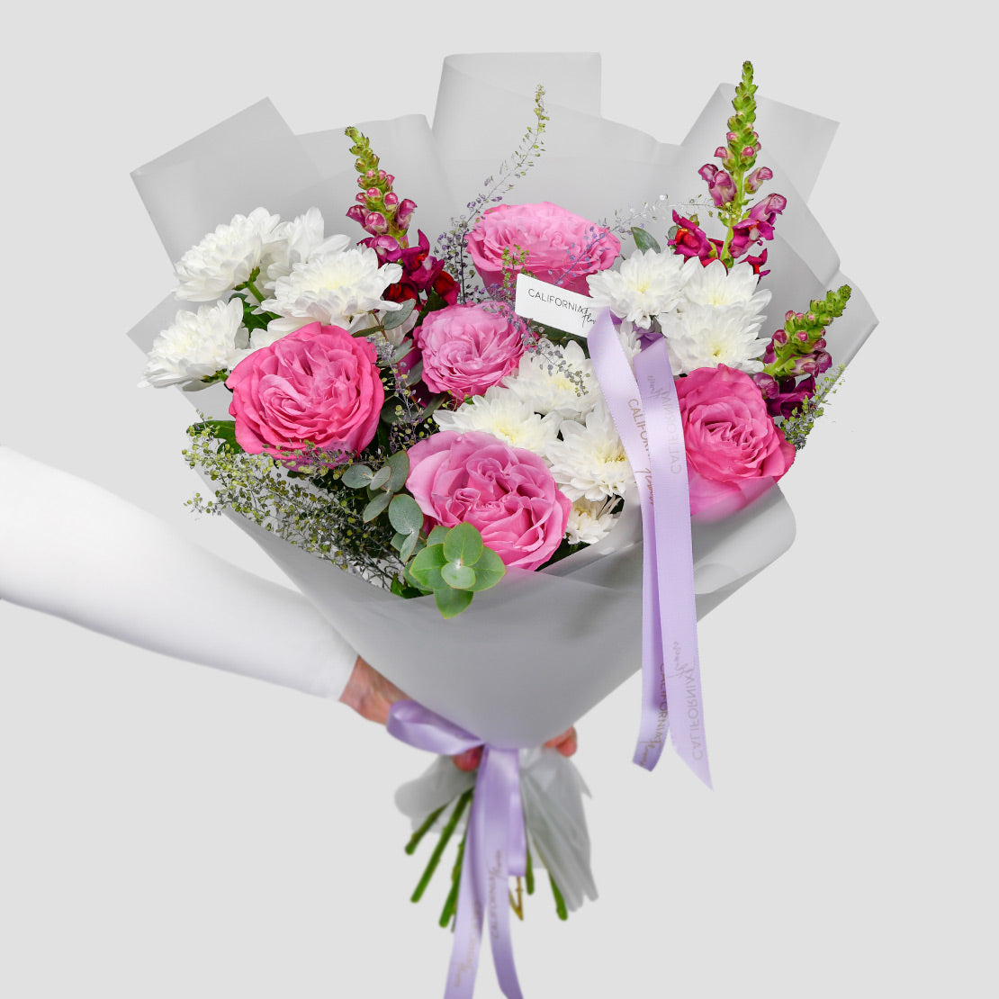 Buchete si aranjamente, Buchet trandafiri roz si crizanteme, Californiaflowers.ro