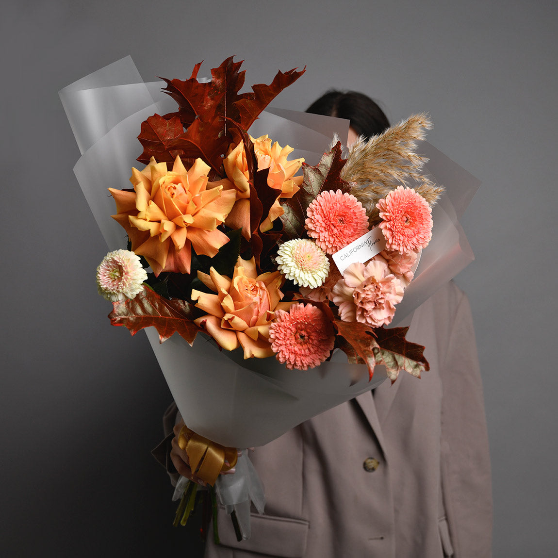 Buchet trandafiri speciali si gerbera, 2, Californiaflowers.ro