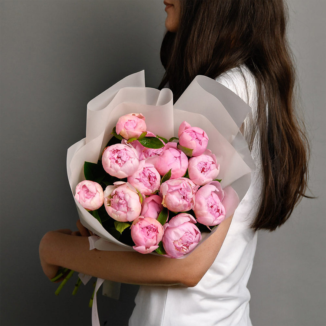 Buchet 15 bujori roz, 2, Californiaflowers.ro