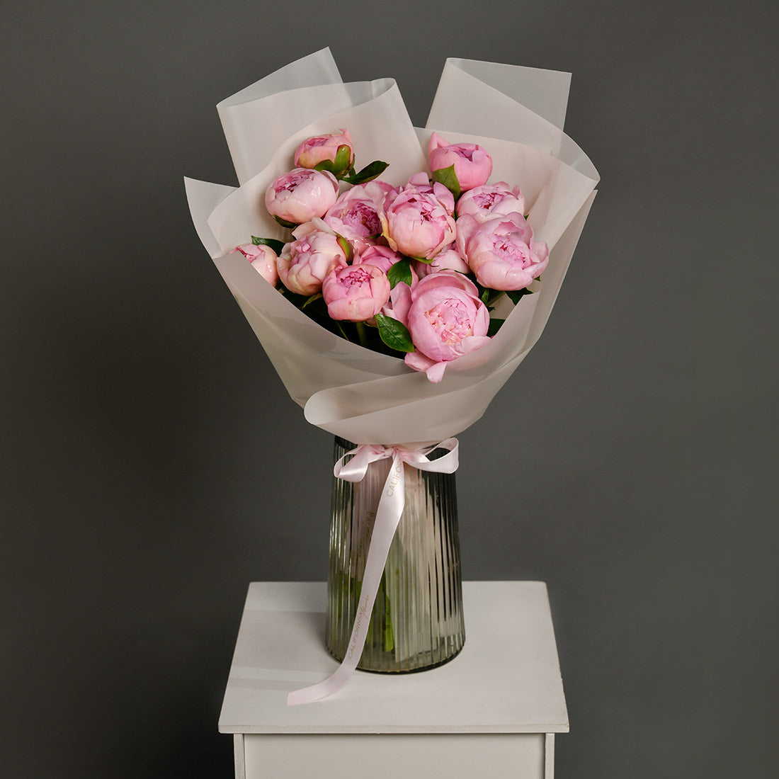Buchet 15 bujori roz, 4, Californiaflowers.ro