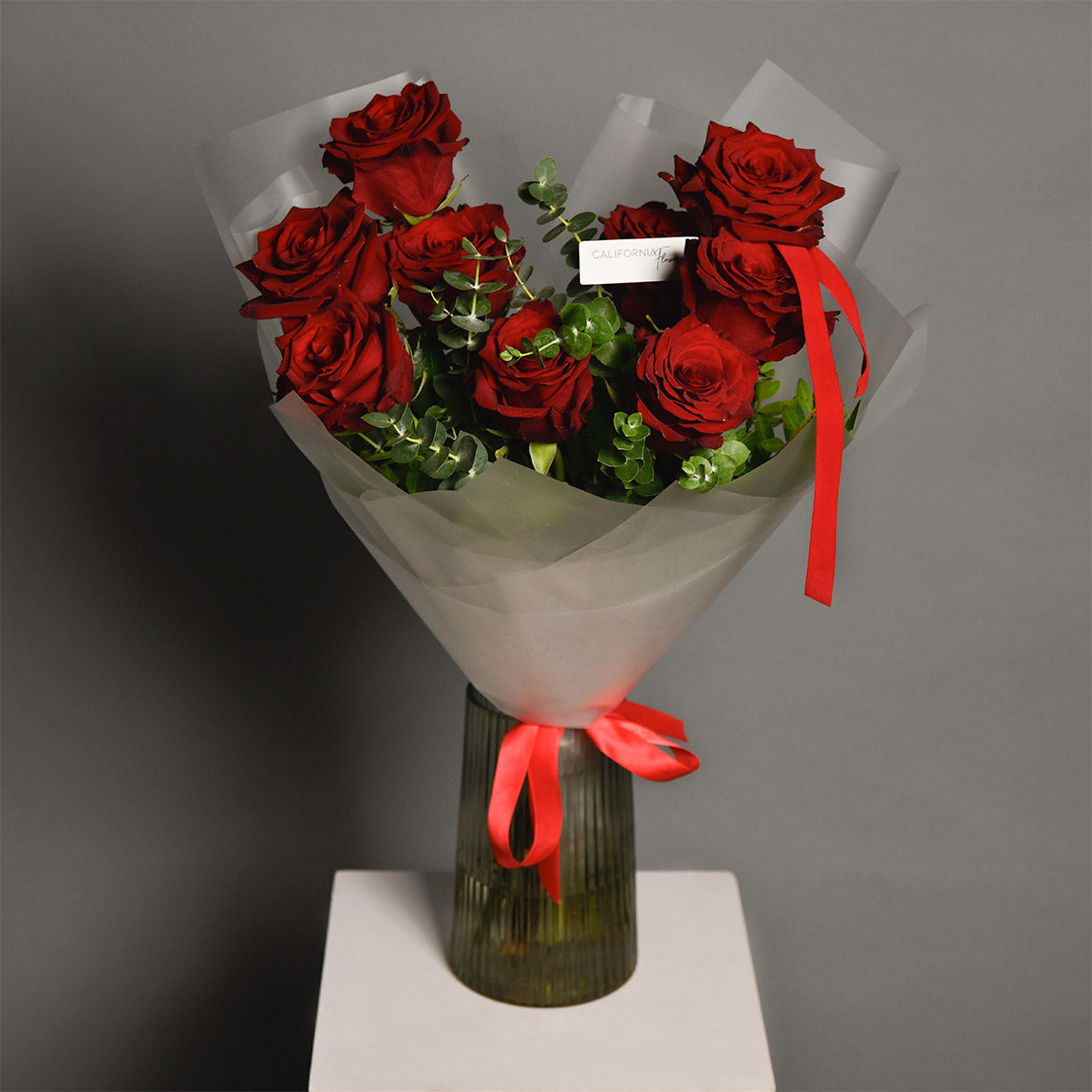 Buchet 9 trandafiri rosii, 3, Californiaflowers.ro