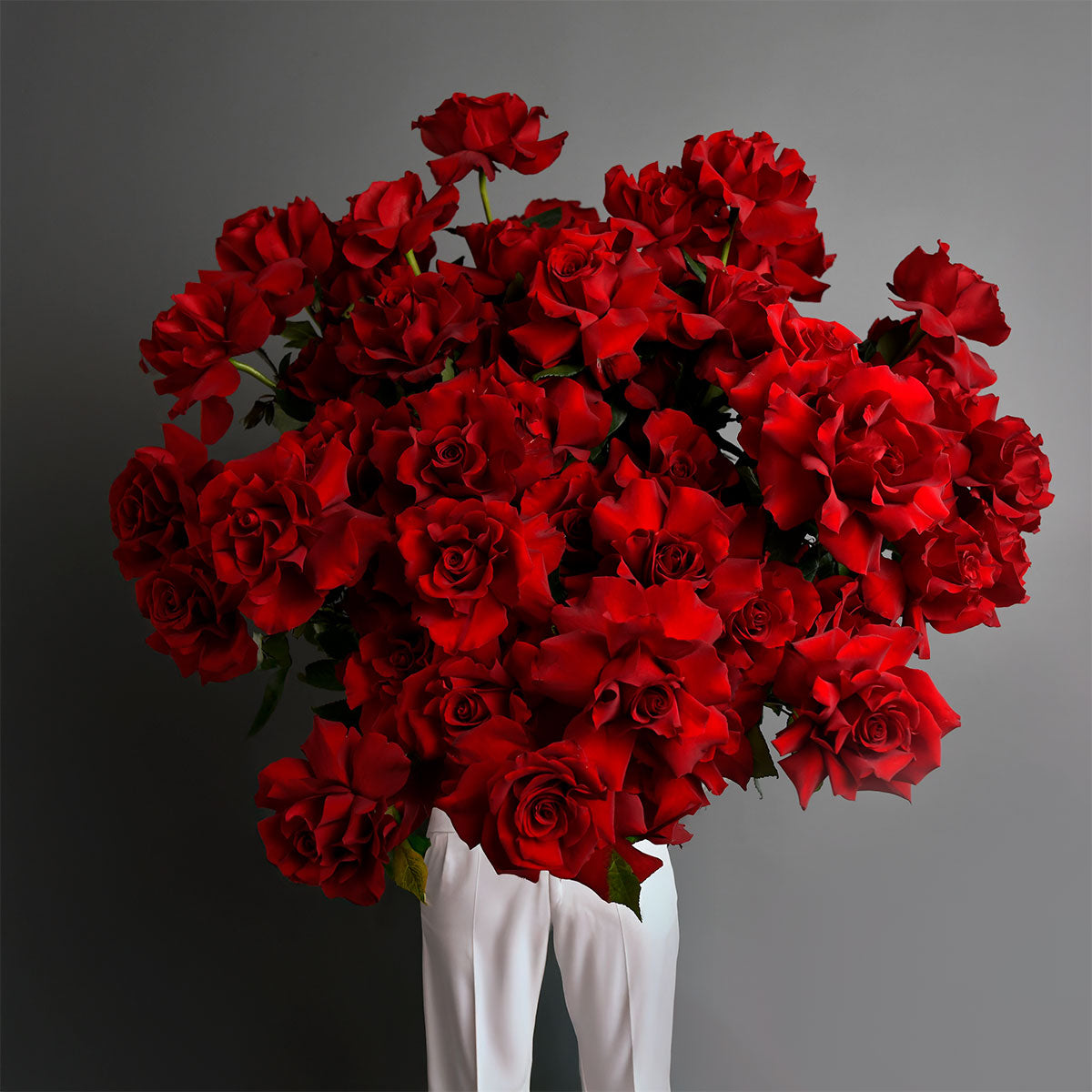 Flowers of Dragobete - California Flowers, Bouquet of 55 special red roses, Californiaflowers.ro