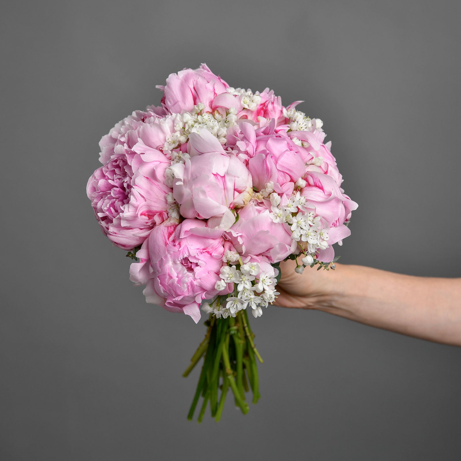 Buchet mireasa cu 15 bujori roz, 3, Californiaflowers.ro