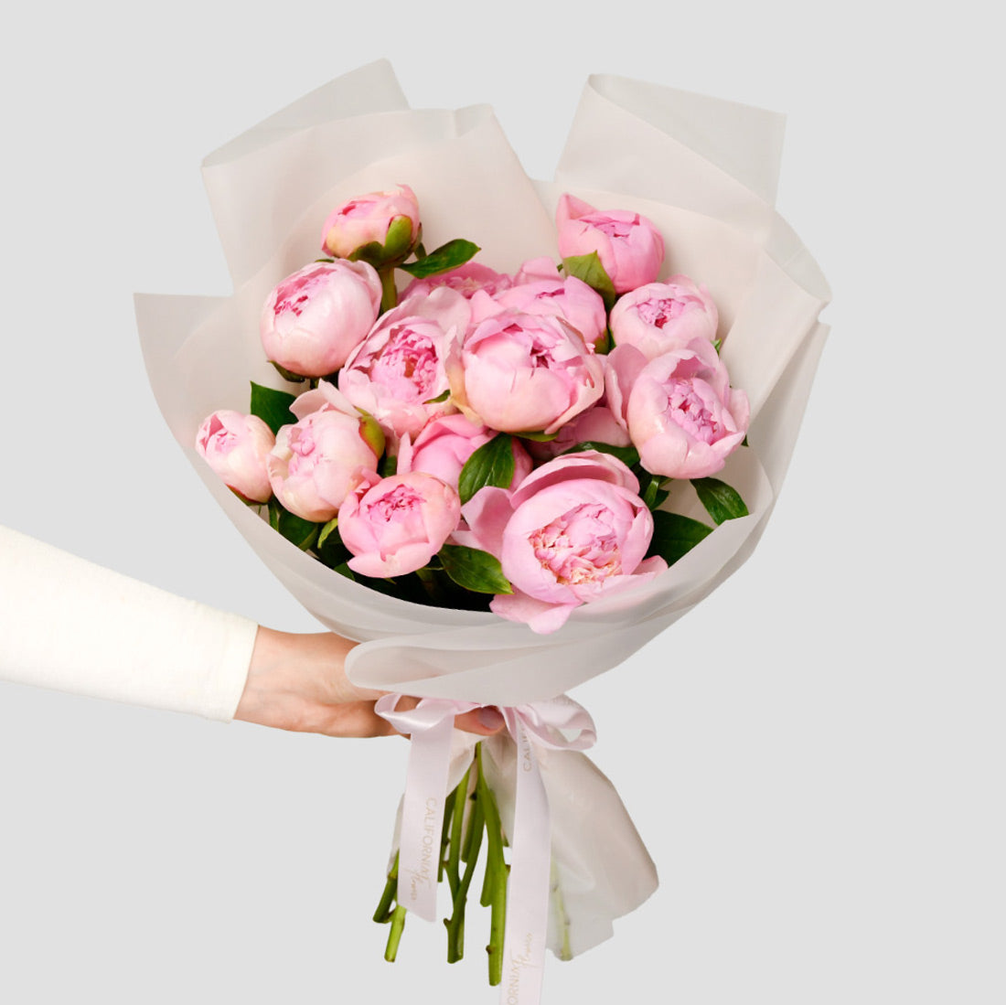 Buchet 15 bujori roz, 1, Californiaflowers.ro