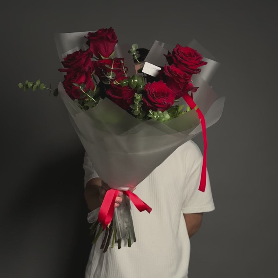 Buchet 9 trandafiri rosii, 4, Californiaflowers.ro