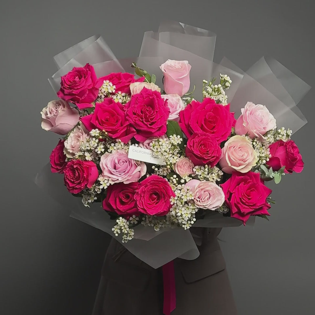 Buchet trandafiri Pink si roz, 6, Californiaflowers.ro