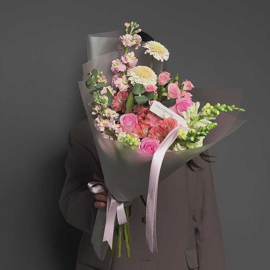 Buchet trandafiri, gerbera si alstroemeria, 4, Californiaflowers.ro