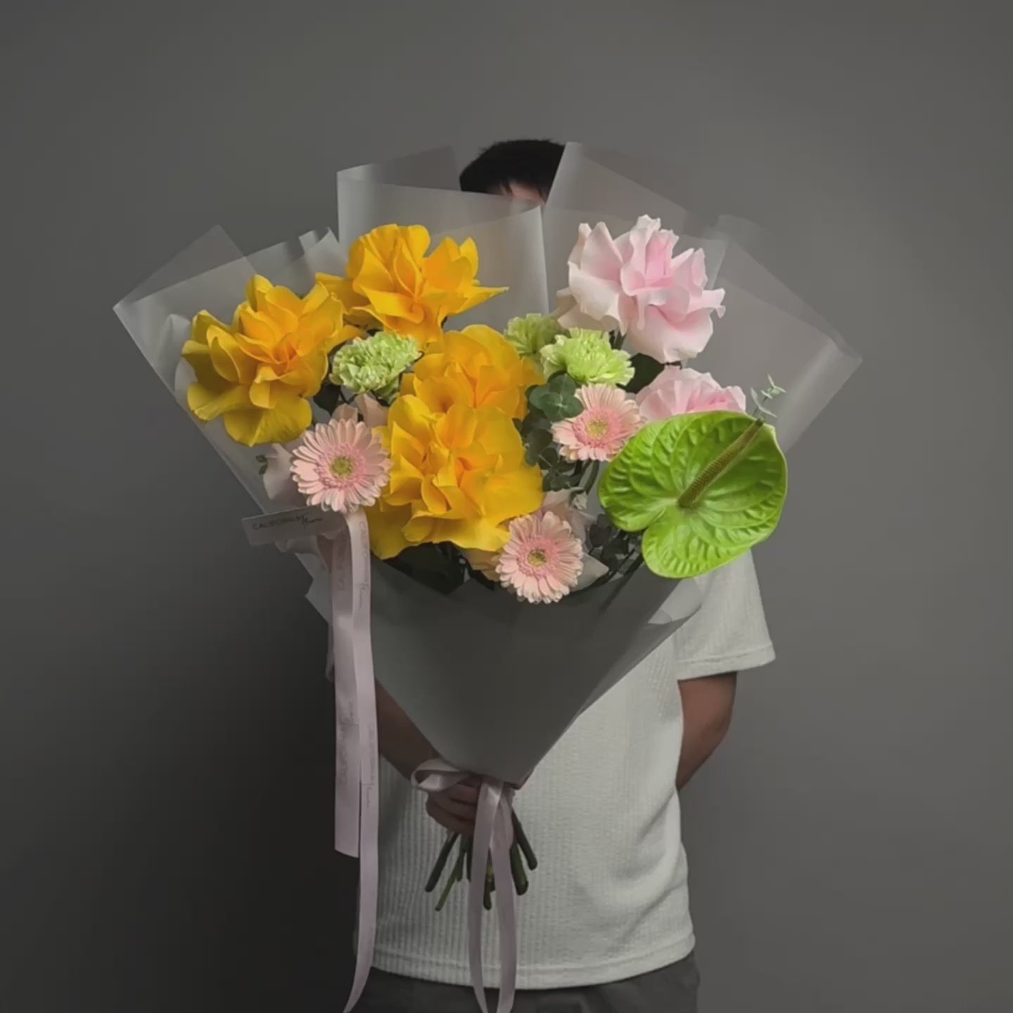 Buchet cu trandafiri, gerbera si anthurium, 4, Californiaflowers.ro