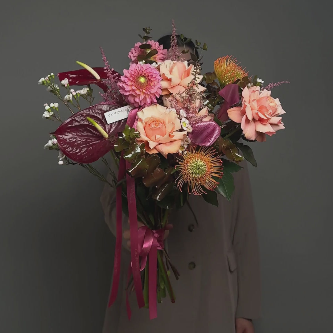 Buchet anthurium, trandafiri si cale, 4, Californiaflowers.ro