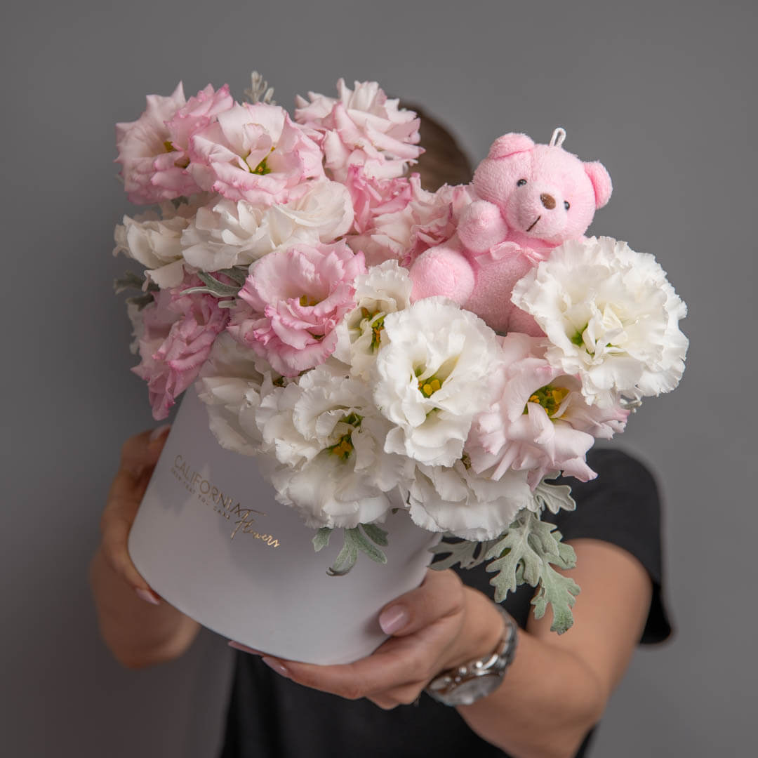 Newborn pink floral arrangement
