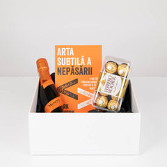 Cutie cadou cu carte, Prosecco si bomboane