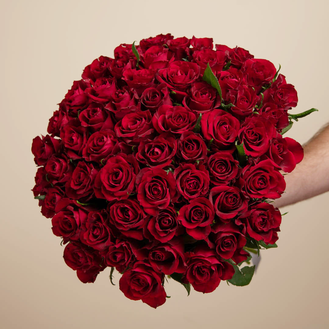 Bouquet of 45 red roses
