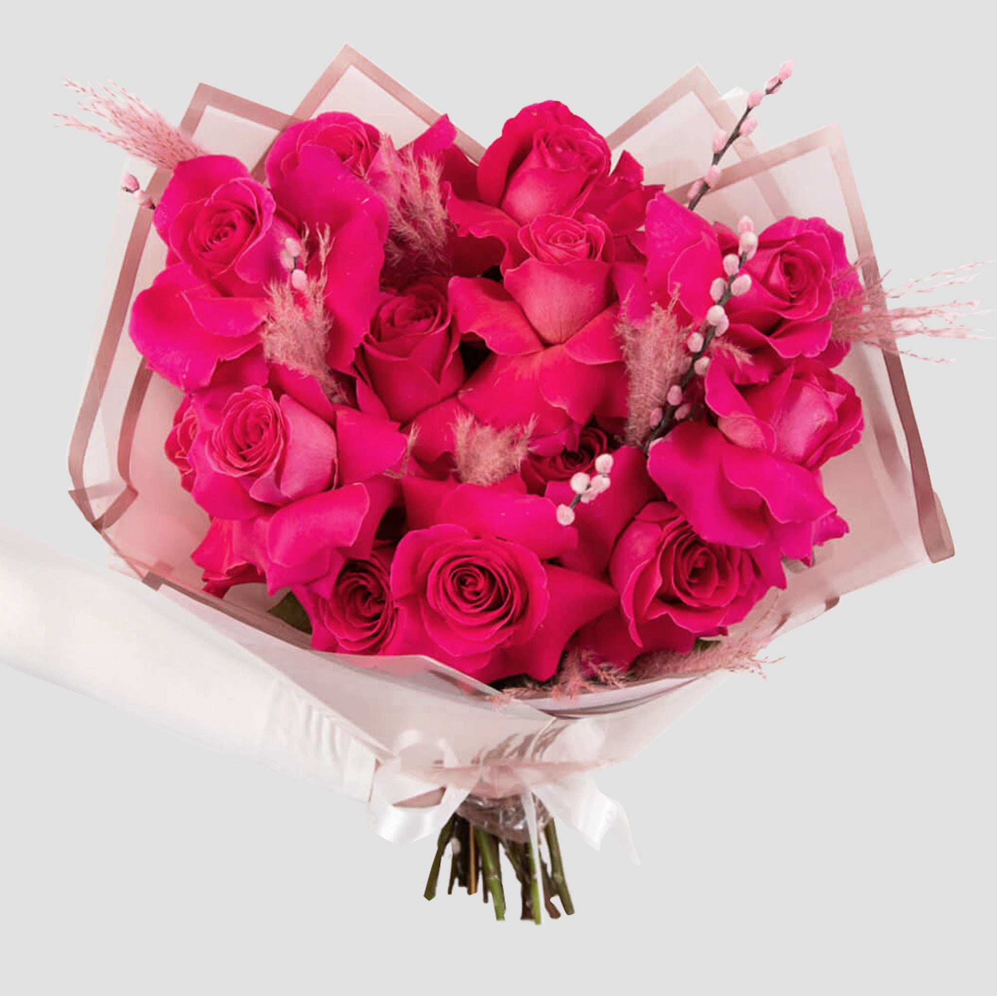 Bouquet with 15 special Pink roses
