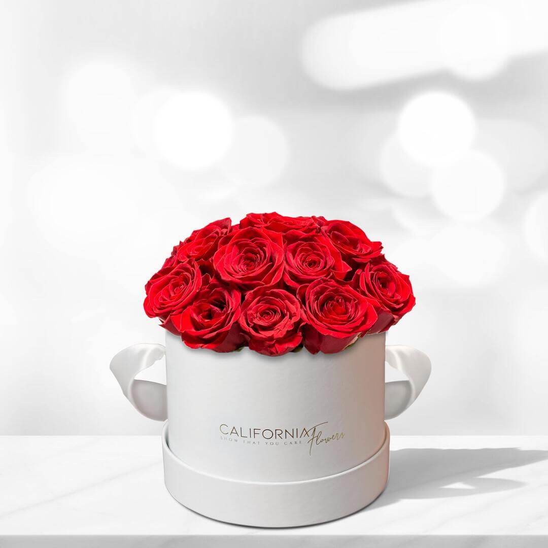 Box with 17 red roses